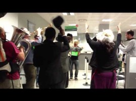 A protest song in the bank queue