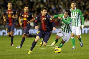 Leo Messi in action against Betis